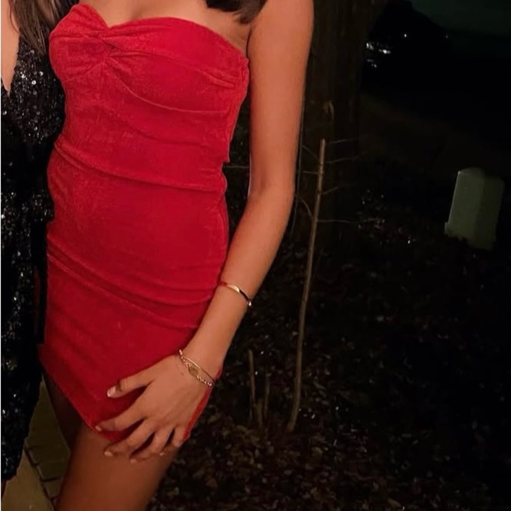 Red Strapless Dress